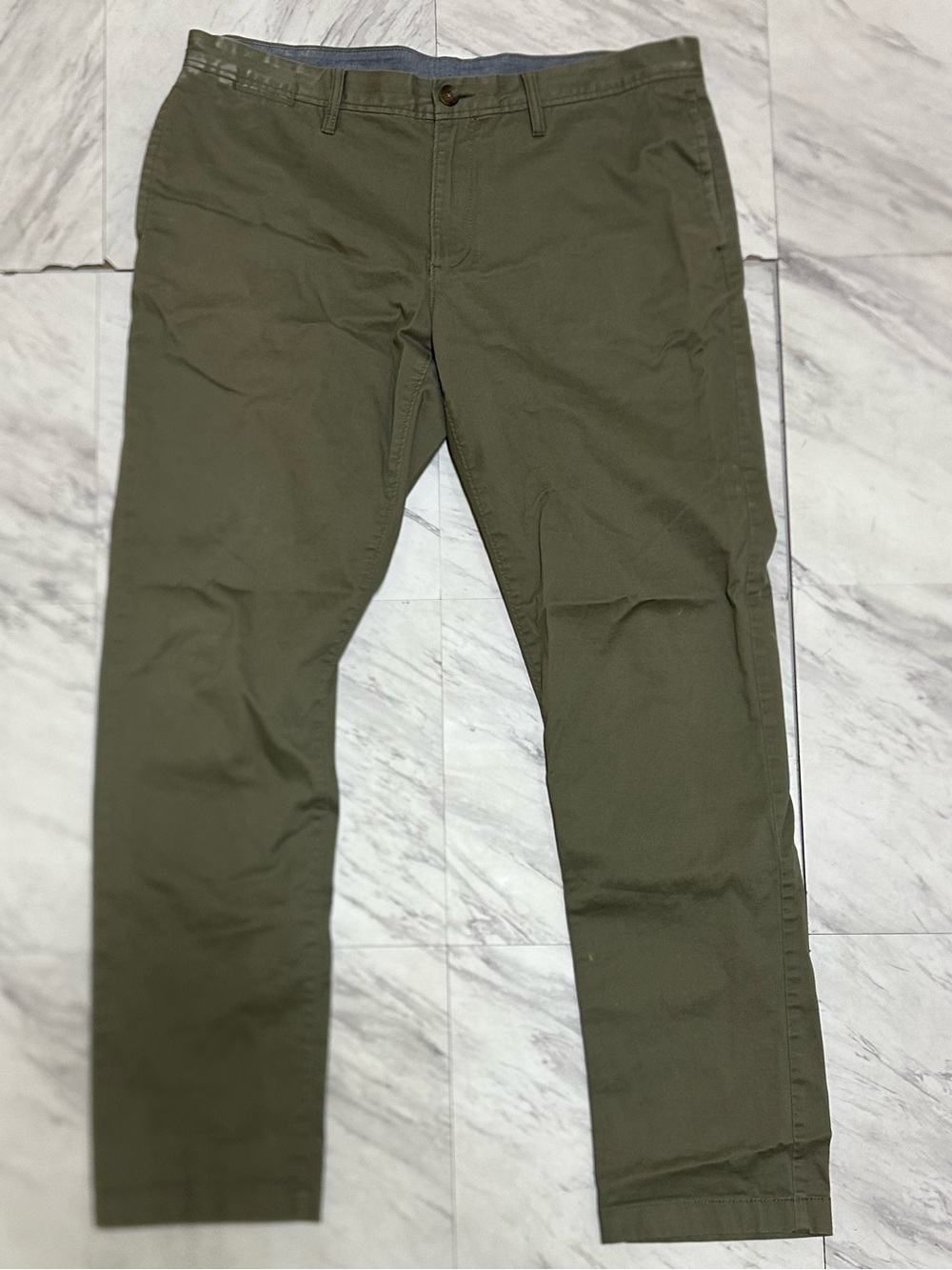 Wallin Bros Men’s slim fit olive green Chinos Pants 36x32